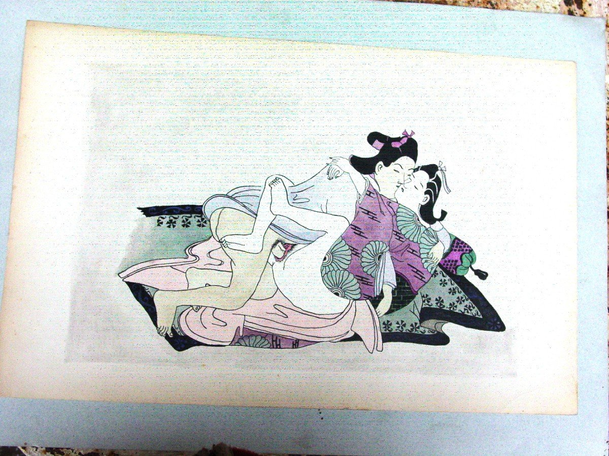 2 Erotic Drawings Japan Curiosa Japanese Print-photo-4