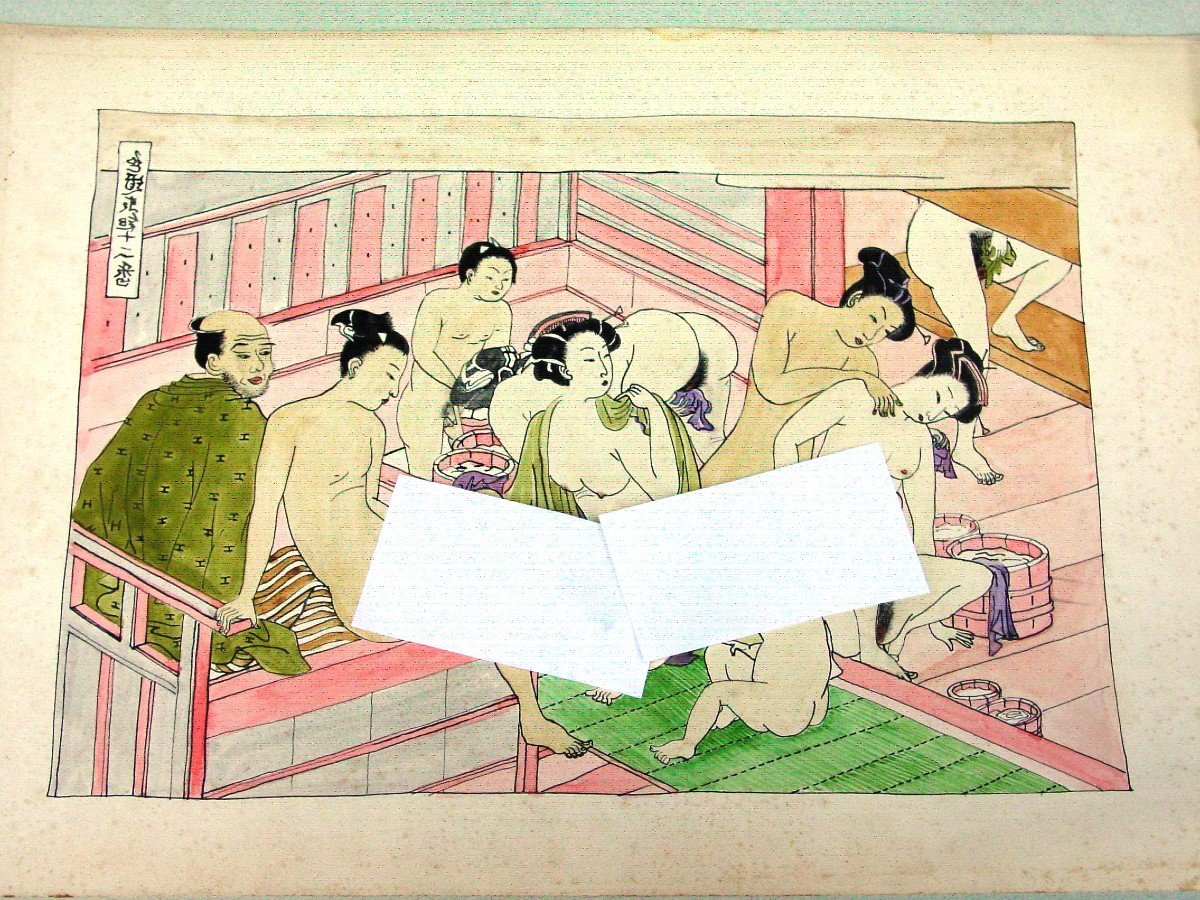 2 Erotic Drawings Japan Curiosa Japanese Print