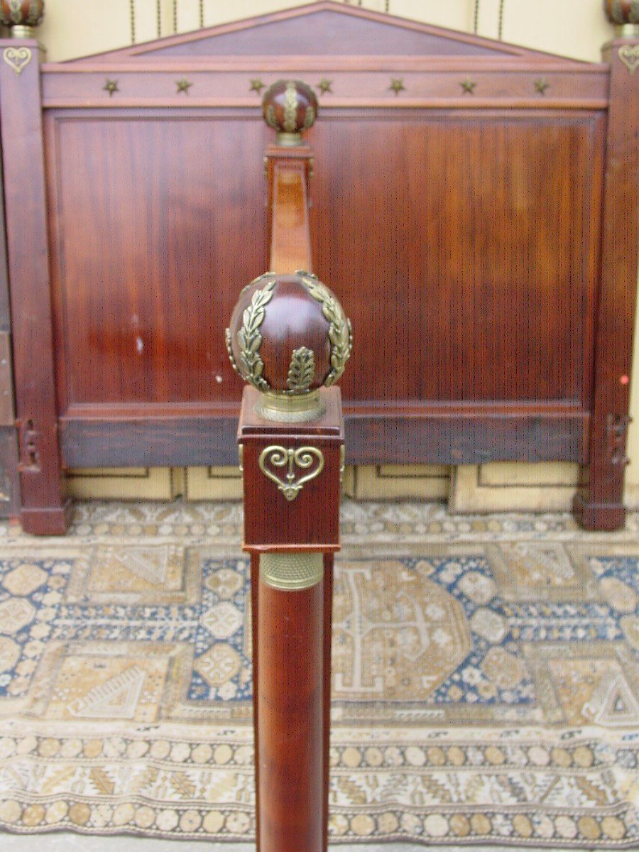 Mahogany Empire Style Bed End Of The 19th Century (l.140 Cm.)-photo-4