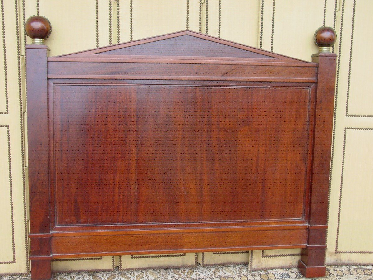 Mahogany Empire Style Bed End Of The 19th Century (l.140 Cm.)-photo-4