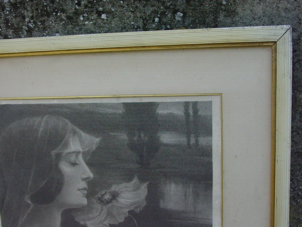 Janeatché (1872-1937) (jeanne) The Woman With Poppies Lithograph May 5, 1909-photo-1