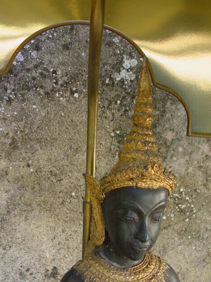 Large Rattanakosin Bronze Lamp Kingdom Of Siam (thailand) Great Decoration-photo-5