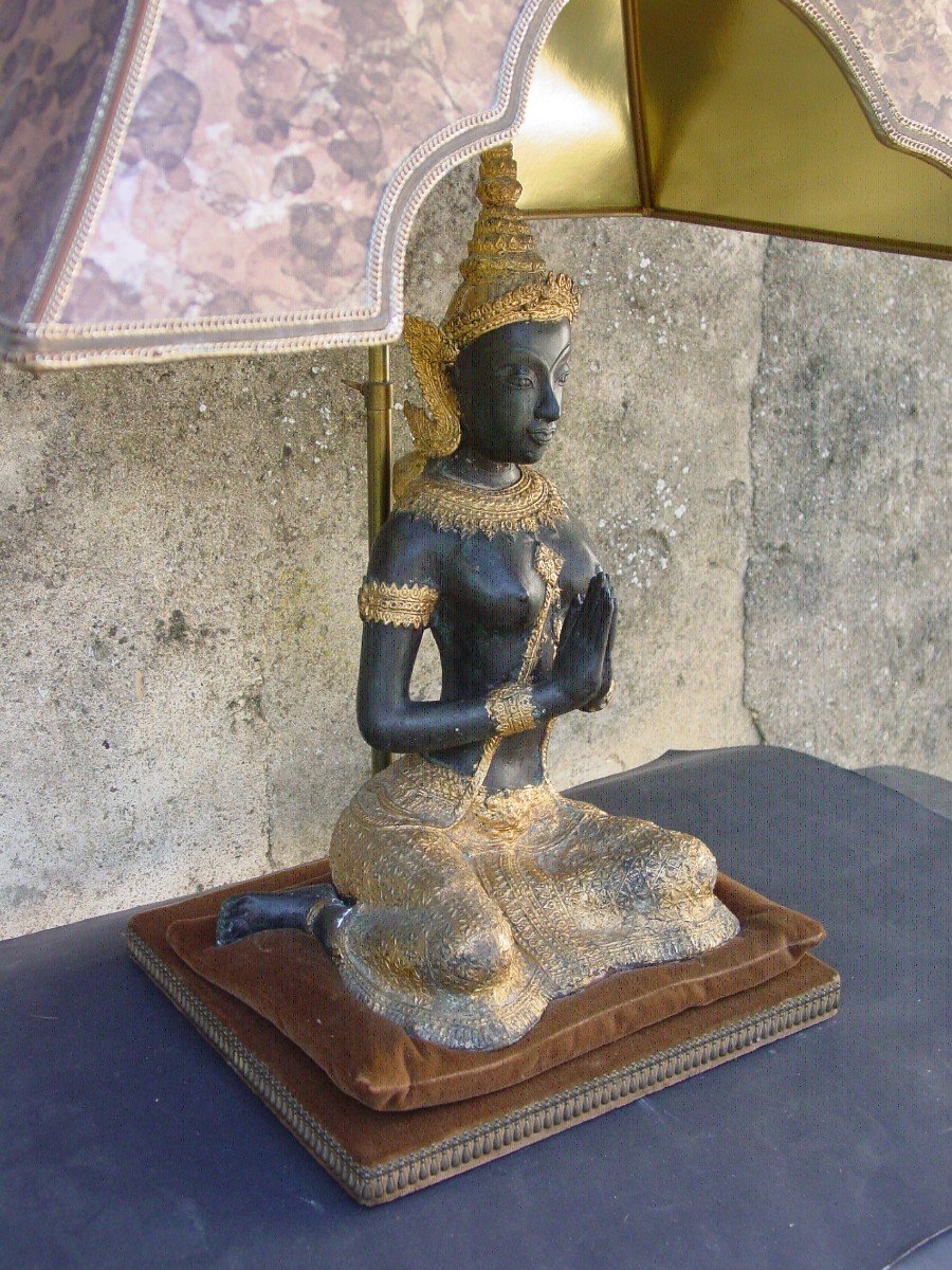 Large Rattanakosin Bronze Lamp Kingdom Of Siam (thailand) Great Decoration-photo-8