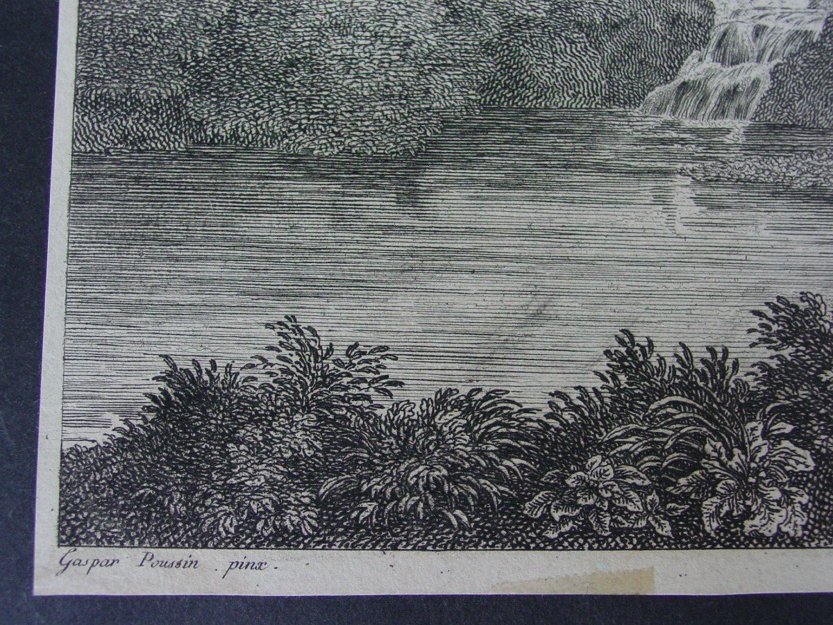 Gravure D’après : Gaspar Poussin (1615-1675) Paysage D’après l'Antique-photo-3
