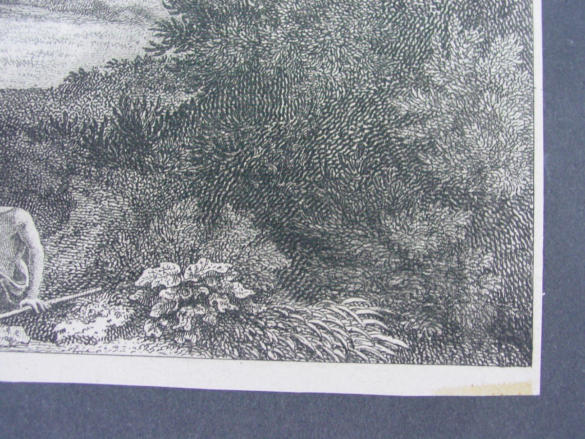 Gravure D’après : Gaspar Poussin (1615-1675) Paysage D’après l'Antique-photo-2