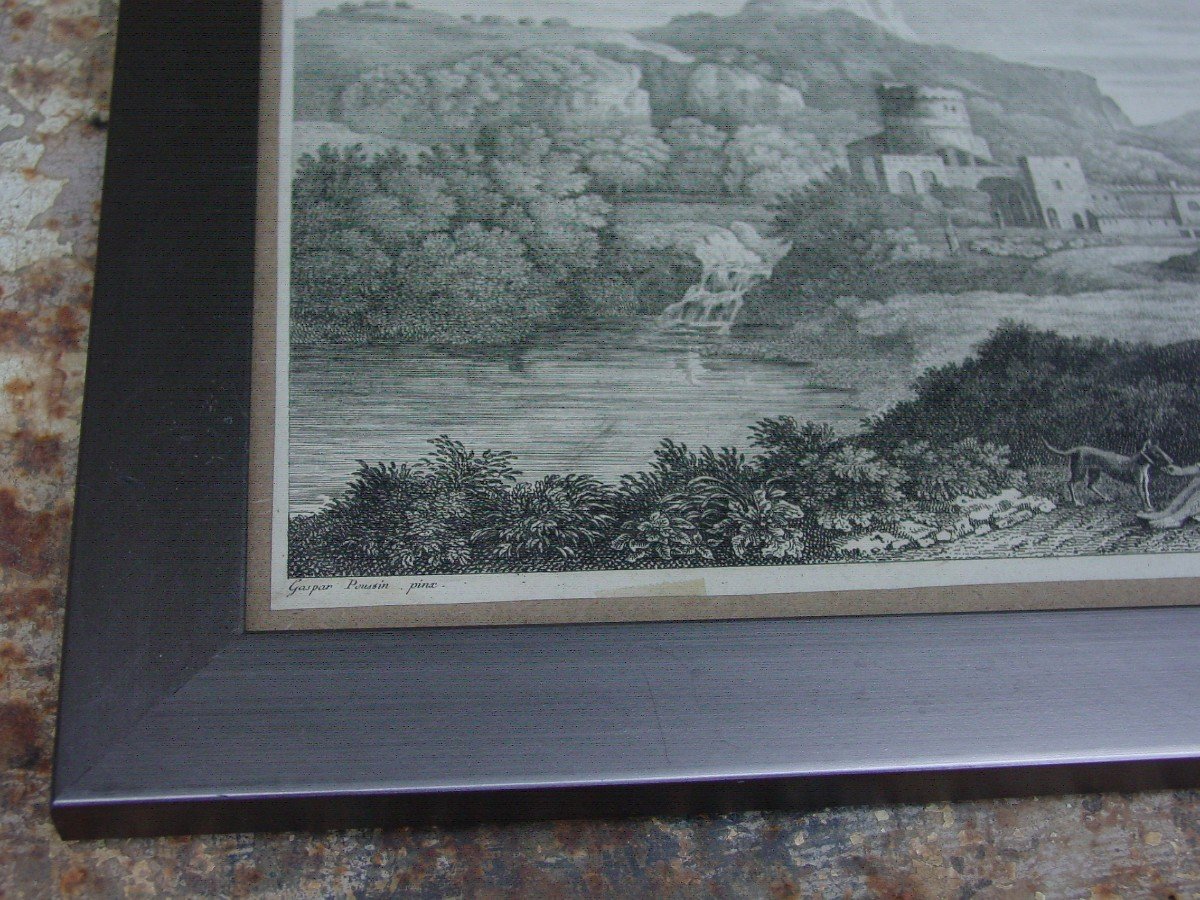 Gravure D’après : Gaspar Poussin (1615-1675) Paysage D’après l'Antique-photo-7