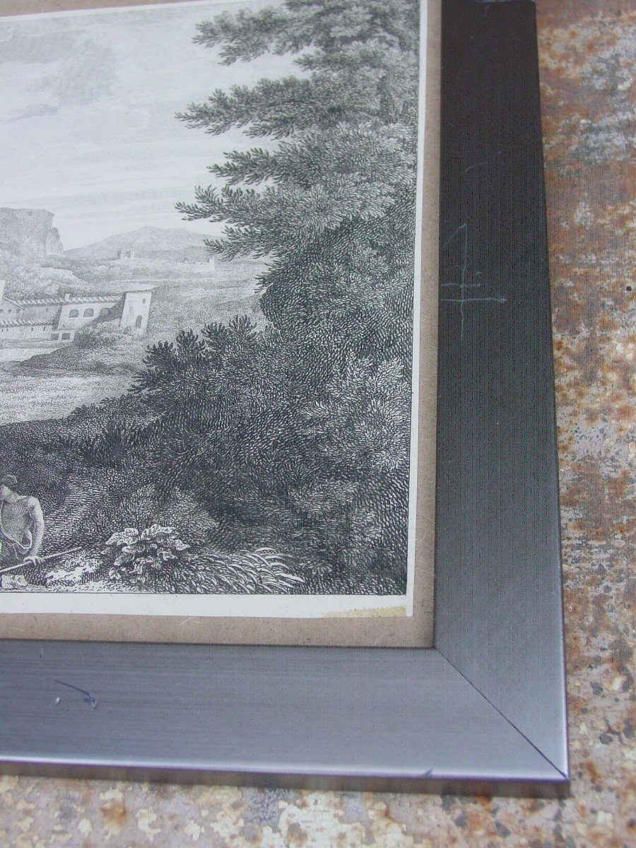 Gravure D’après : Gaspar Poussin (1615-1675) Paysage D’après l'Antique-photo-8