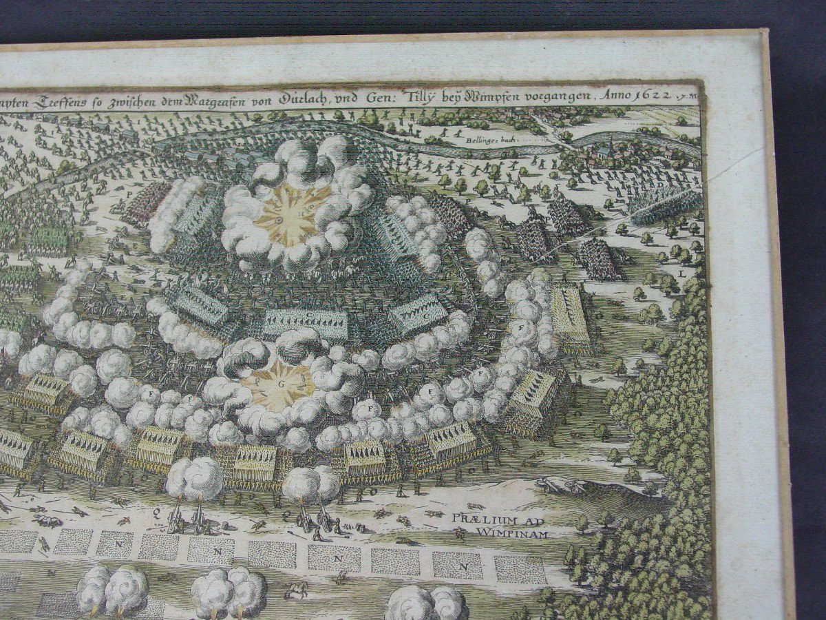 1622 -Allemagne - La bataille de "Wimpfer"Merian Mattaus-photo-4