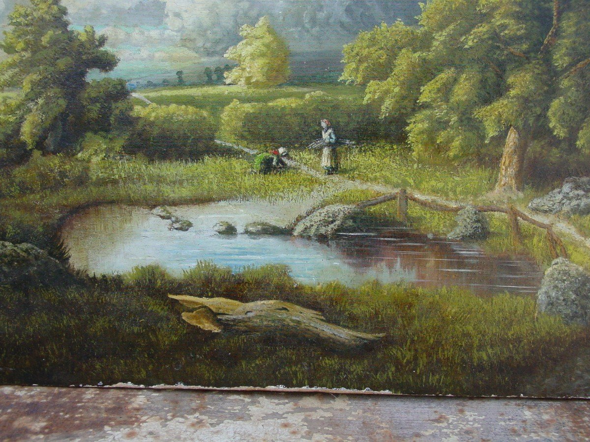 Léon Richet (1843-1907)grand Paysage De l'école De Barbizon-photo-3