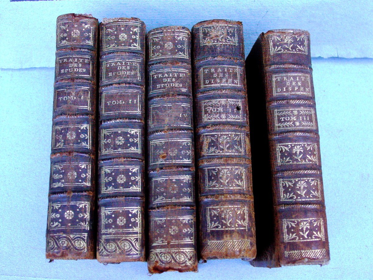 1752"Traité des Dispenses"tome II & III--1764"de la manière d'enseigner et d’étudier"par Rollin-photo-2