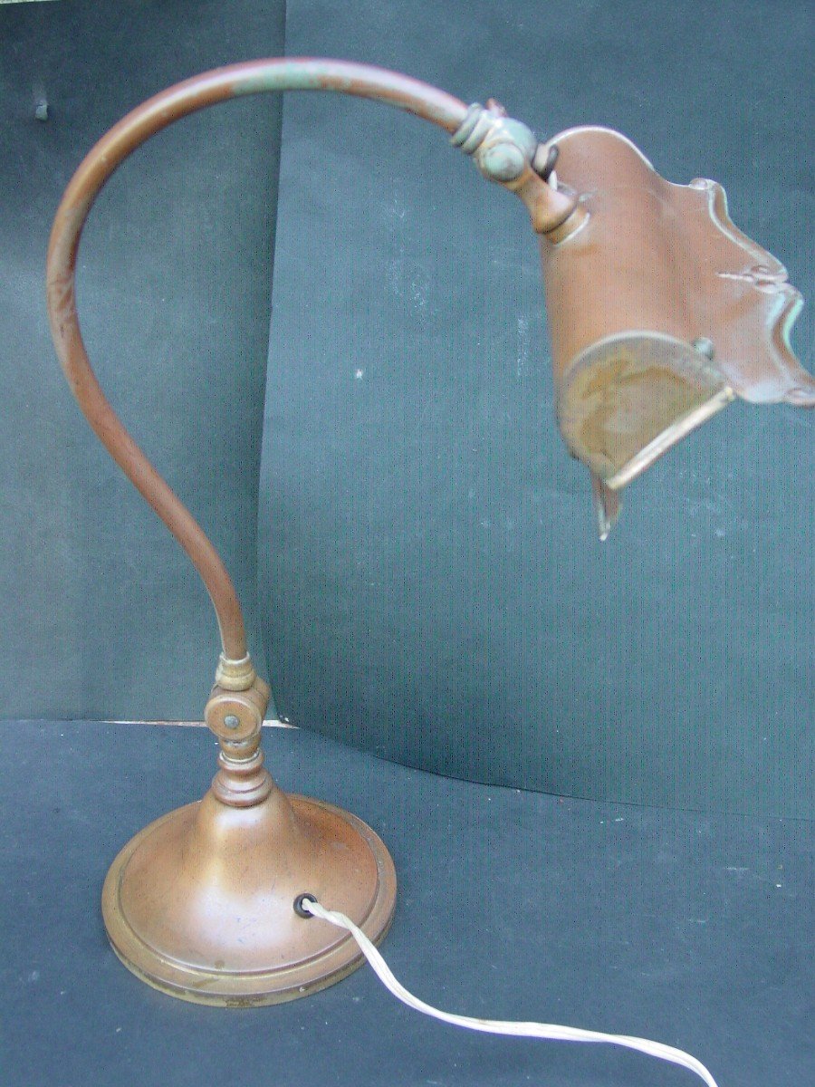 Old Desk Lamp Type Monix Original Patina-photo-3