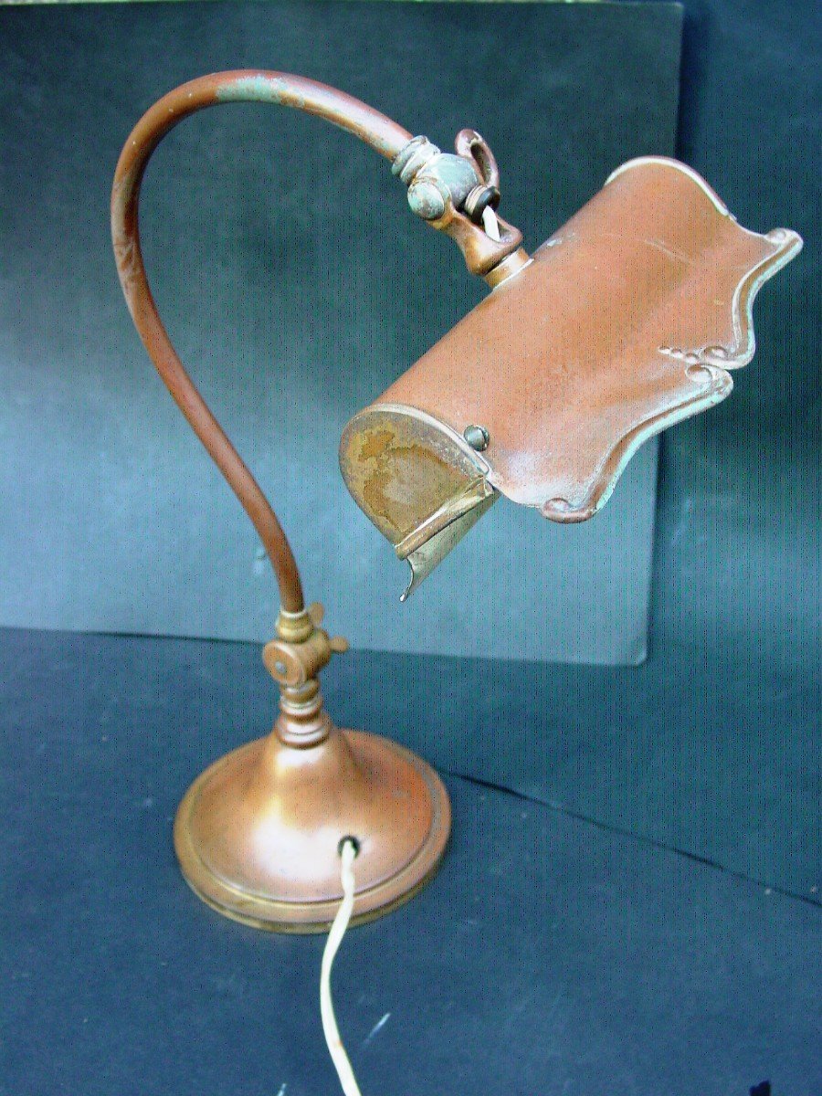 Lampe De Bureau Ancienne Type Monix Patine Originelle