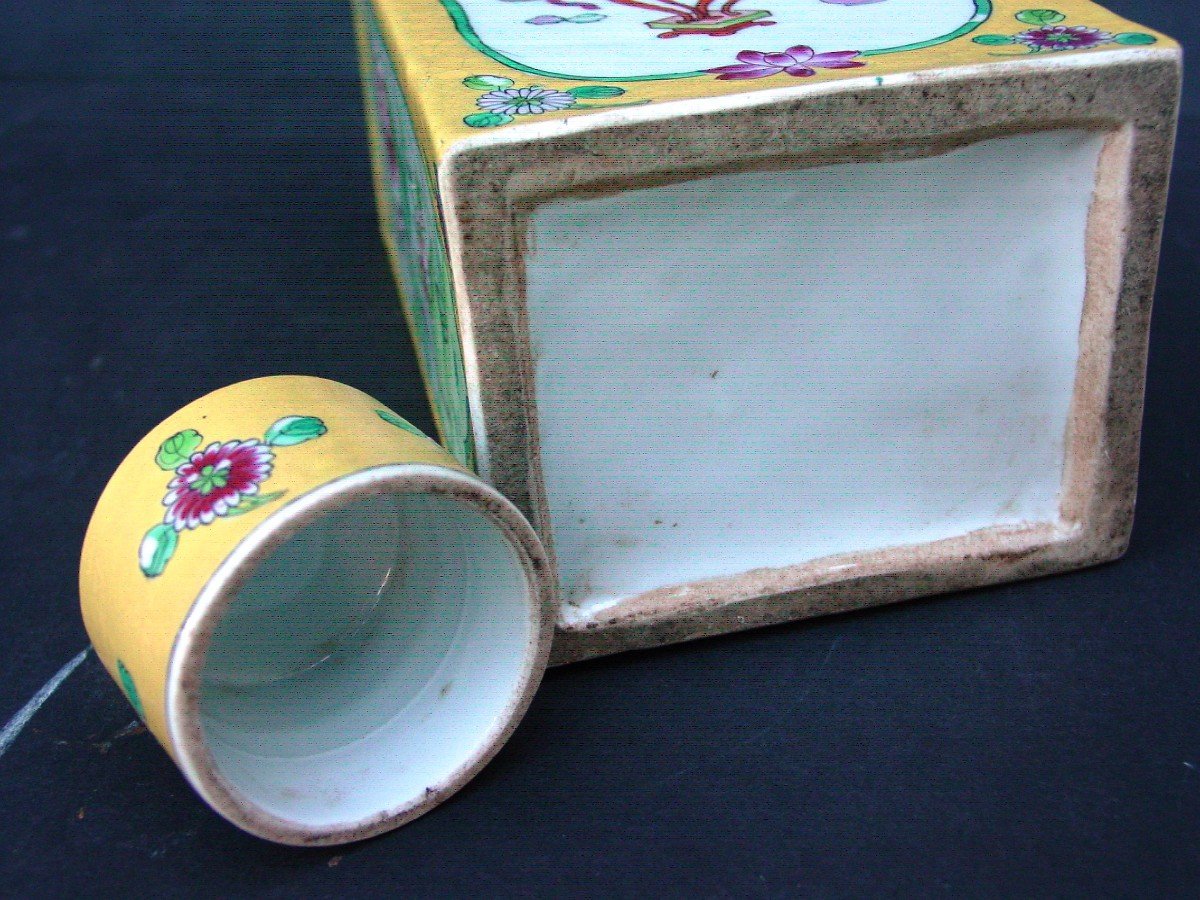Box, Tea Pot Around 1900 Chinese Porcelain-photo-3