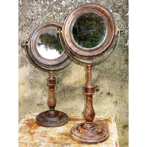 Pair Of Barber Mirrors Late 19th