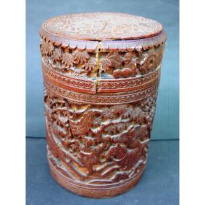 Pot à Pinceaux Bitong En Bambou Sculpté Du 19ème Chine ou Japon