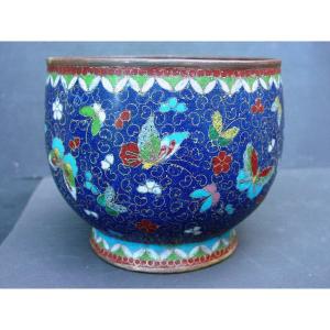 Cachepot In Cloisonne Enamels From China Circa 1920