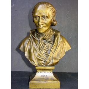Bust Of A Writer, Thinker: "dante Alighieri" 1849 Vassé Delécole