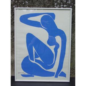 H. Matisse: Estampe Nu Bleu I Encadré d'époque