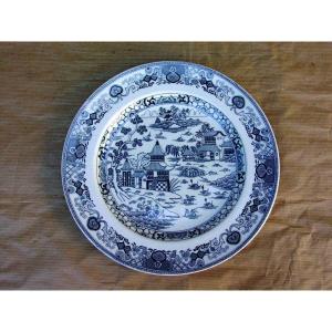 Assiette Ou Plat (27 Cm.)  Porcelaine Ashworth  Brothers Bleue Et Blanc