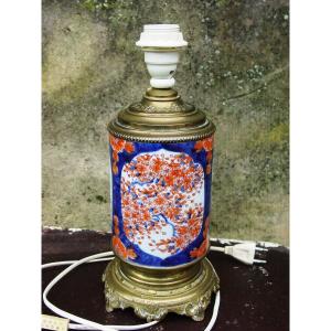 Lampe Bronze Et  Porcelaine Imari 