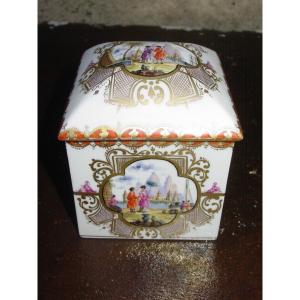 1900 Porcelain Box Meissen Style Decor From The 18th