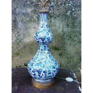 Deft : Grand Vase 1900 Monté En Lampe 