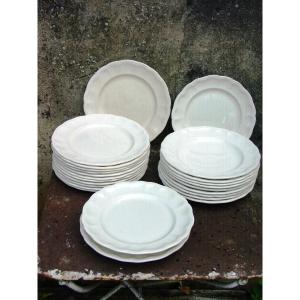Set Of 25 Kg Lunéville Half-porcelain Plates