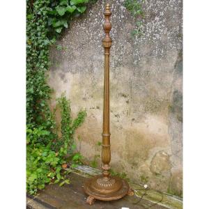 Louis XVI Floor Lamp Third Republic Mordore Wood Bronze