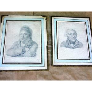 2 Dessins , Portraits Du 19ème Siècle.