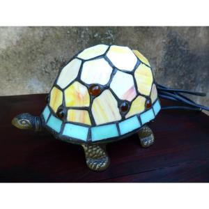 Night Light, Tiffany Style Turtle Stained Glass Lamp