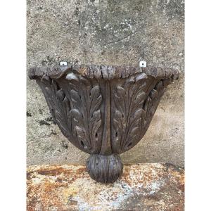 18th Century Linden Wall Console Shelf Lamp Base 