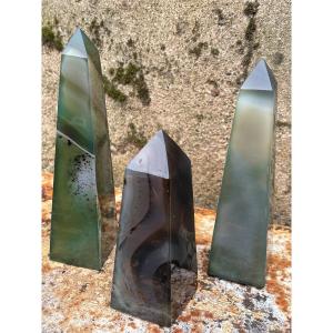 3 Obélisques en Agate 