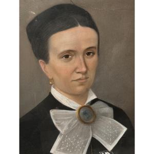 Portrait jeune femme vers 1900