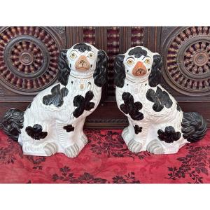 Pair Of 19th-century Staffordshire Wally Dogs 