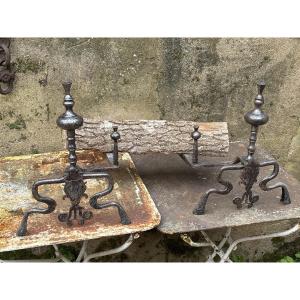 Pair Of 18th Century Wrought Iron Chenets