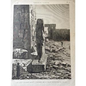 À. Dutertre (1753-1842) gravure Thebes karnak : vue d un colosse placé à l entrée de la ……