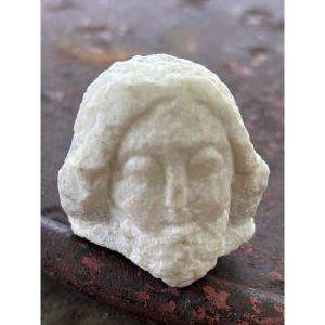 Antique Roman Head Of An Old Man In Marble.