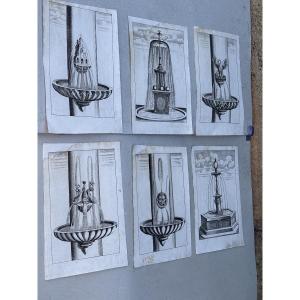 Georg Andreas Bockler (1617–1687): Six Engravings Of Fountains — *architectura Curiosa Nova*