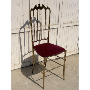 Chiavari Chair, Lacquered Brass, Circa 1970