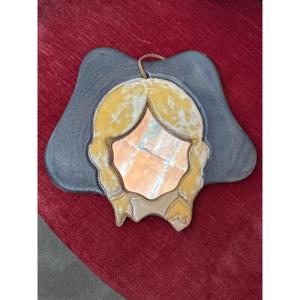 Petit miroir céramique vers 1970