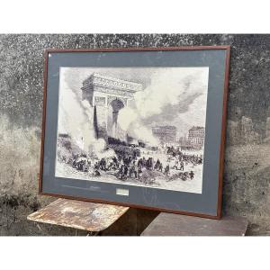 Grand tirage offset Lithographie du 19 eme -Vers 1975. Bien encadré d epoque