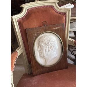 Louis Merley (1815-1883) Medaillon  Plâtre à l antique signé et daté 1843 