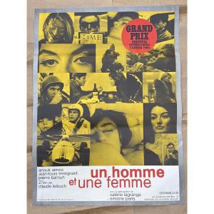 Affiche Originale : Un Homme et une Femme 1966 Claude Lelouch