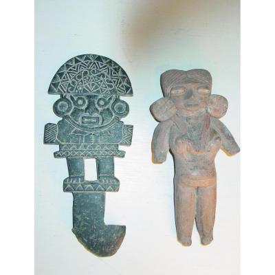 2 Ancient Pre-columbian Ritual Sculptures