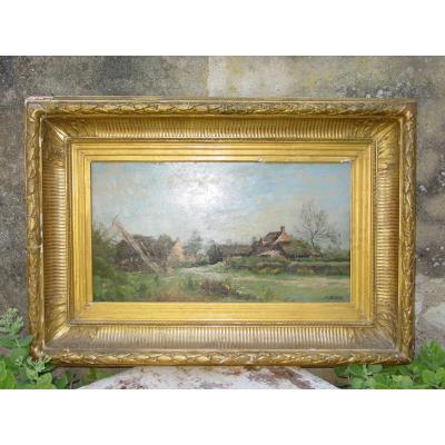 Karl Daubigny (1846-1886) Oil On Panel Framed