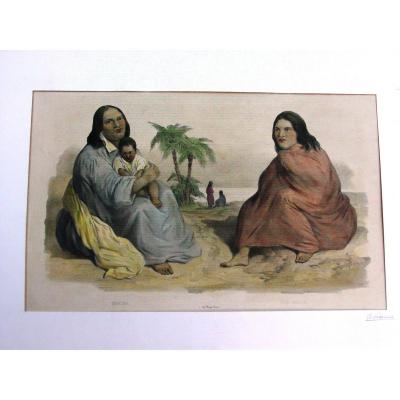 "makima & Itou-routa" Dumont d'Urville Expedition Color Lithograph Marescot And Bayot