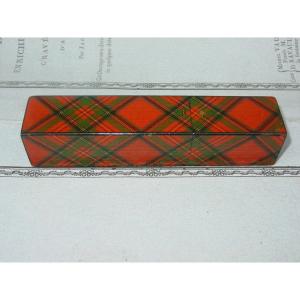 Clan Stuart Cabbage Cut Tartan Ware Lacquer Razor Box