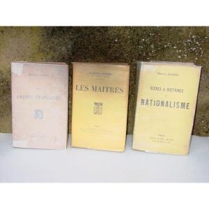 Lot de 3 dont 2 éditions originales de Maurice Barrès : "les Maîtres" & "Les Amitiés Françaises