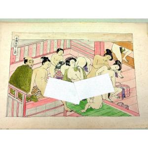 2 Erotic Drawings Japan Curiosa Japanese Print