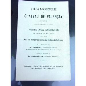 1902 - Orangerie  Du Château De Valençay : Programme Vente 